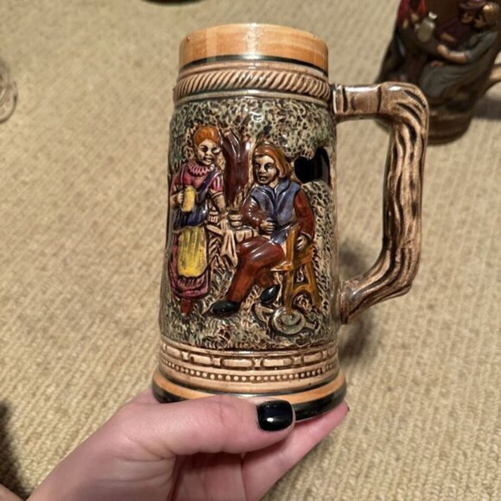 VINTAGE‎ 6.5" LARGE CERAMIC 1960s GERMAN BEER STEIN